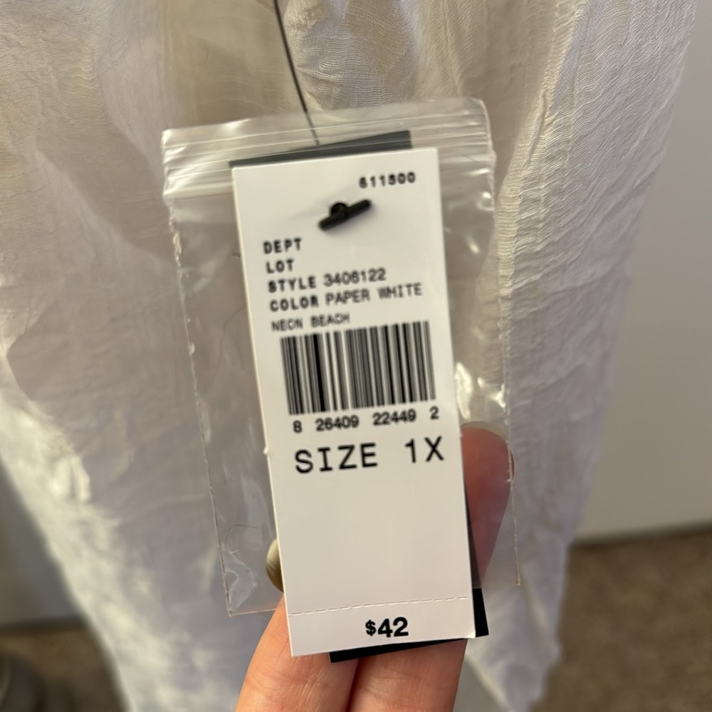 Alyx Sheer White Tunic Button Up NWT - Picture 5 of 8